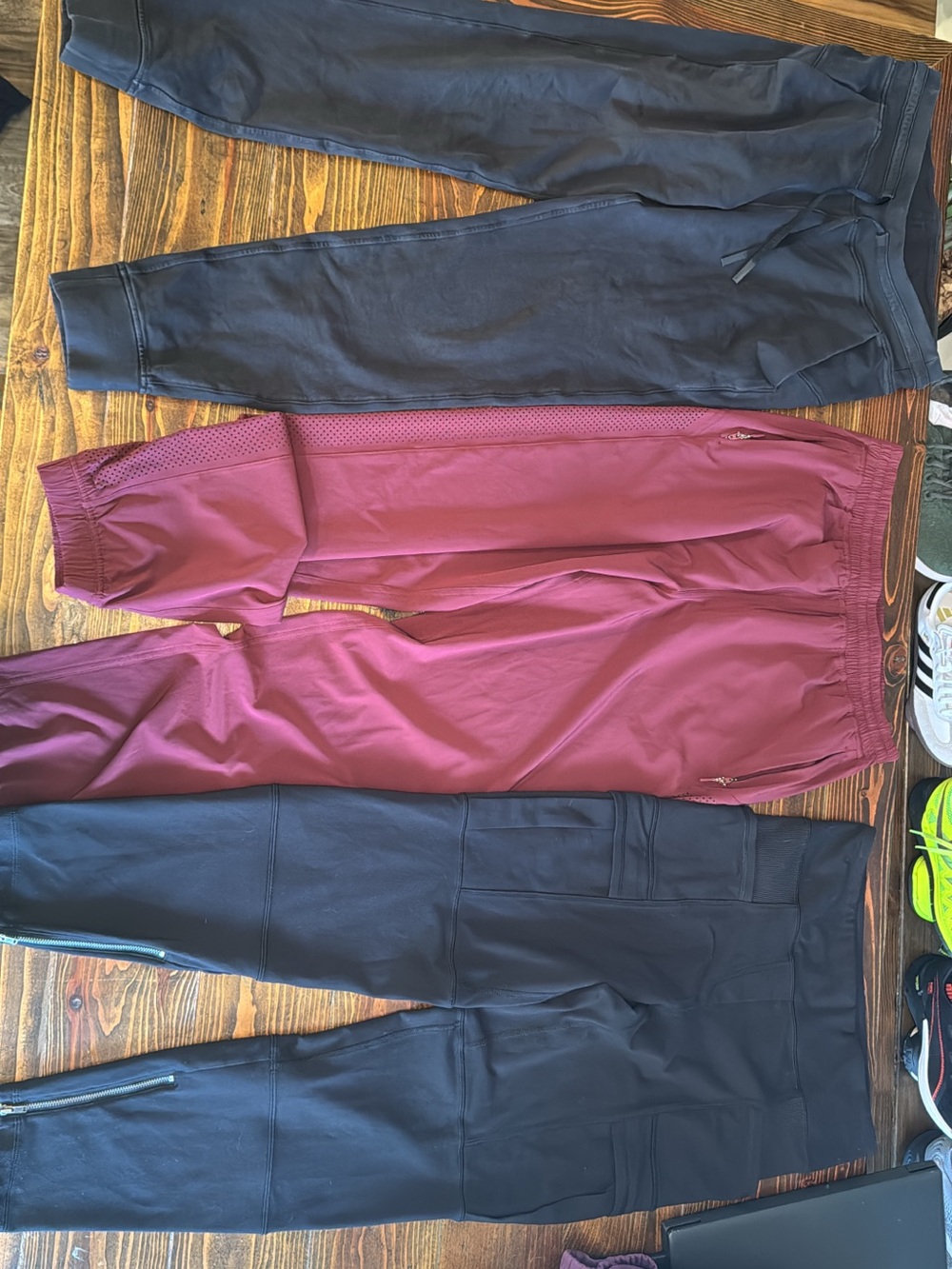 lululemon athletica Track Joggers Trio in Black and Burgundy